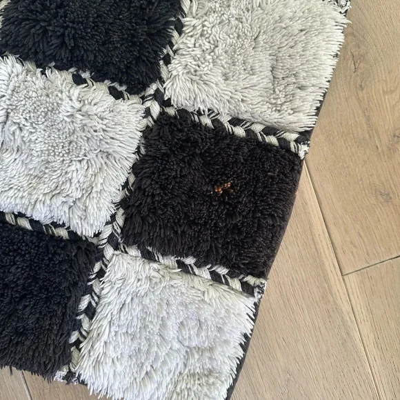 MacKenzie-Childs Black and White Checkered Door Mat - Picture 2 of 8